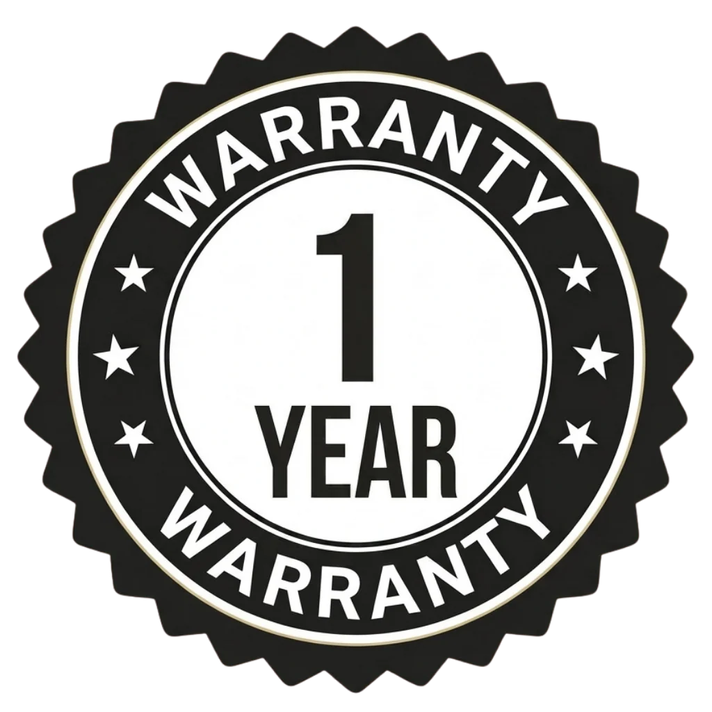 One year warranty badge